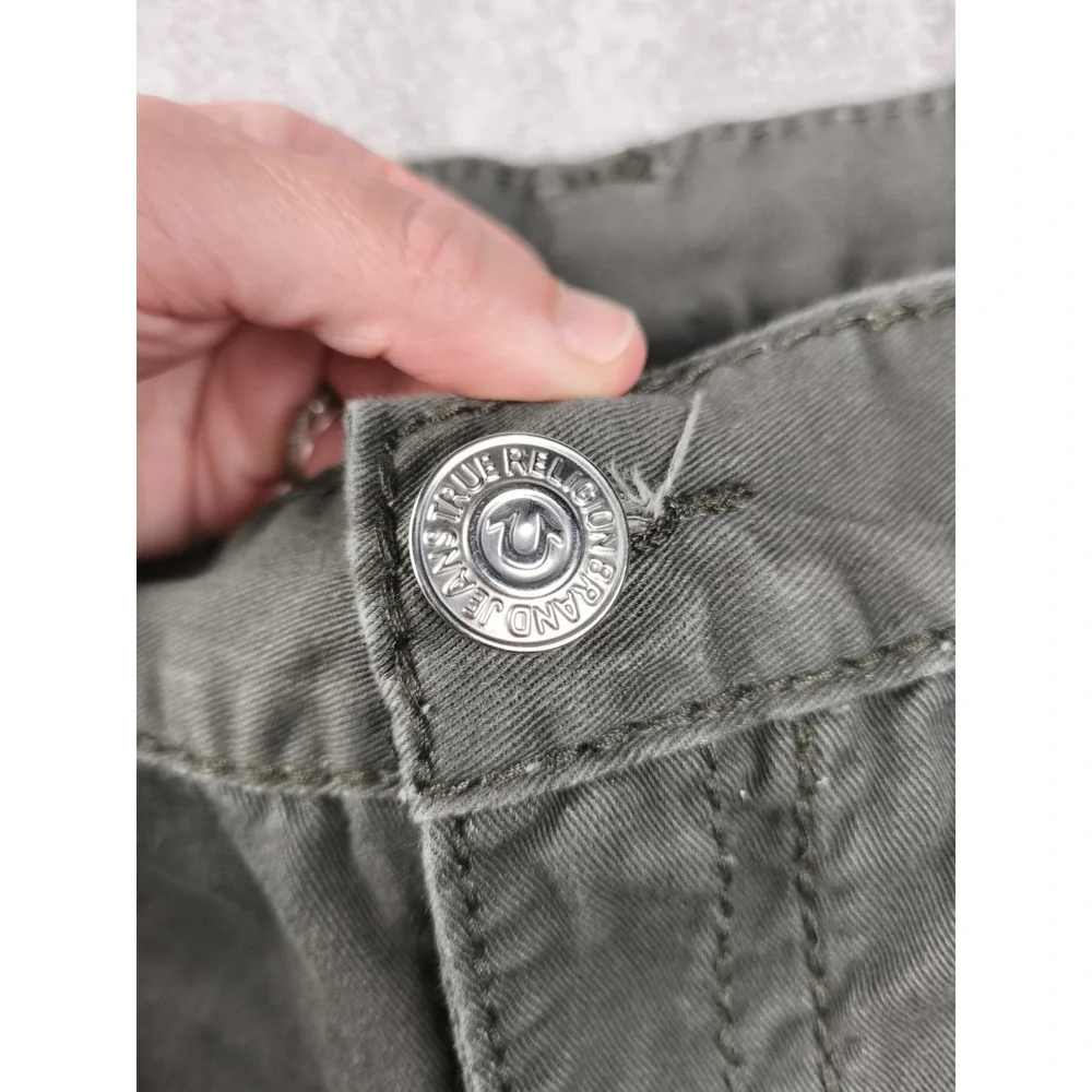 True Religion Johnny Super‎ T Jeans Olive Green Size 40 Y2K Flap Pocket